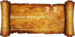 Nyeste Manszvét névjegykártya